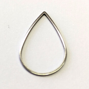 Hollow Teardrop Stainless Steel Bead Frame Connector Silver