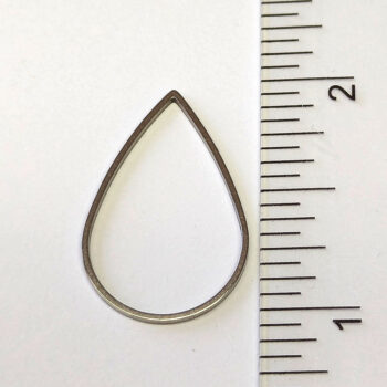 Hollow Teardrop Stainless Steel Bead Frame Connector Silver - Image 2