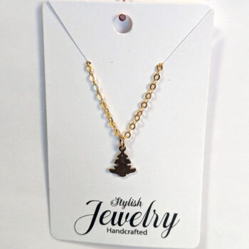 Stainless Steel Delicate Christmas Tree Gold Necklace - Image 5