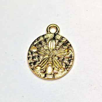 Sand Dollar Charm Antique Gold