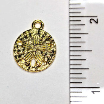 Sand Dollar Charm Antique Gold - Image 2