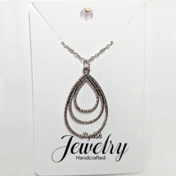 Antique Silver Triple Teardrop Necklace - Image 3