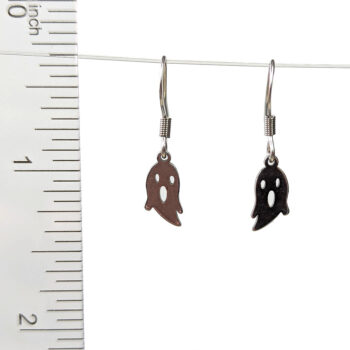 Stainless Steel Delicate Halloween Ghost Silver Earrings - Image 3