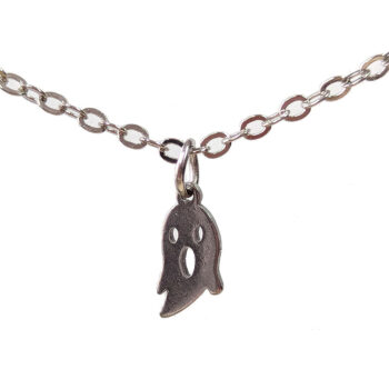 Stainless Steel Delicate Halloween Ghost Silver Necklace - Image 4