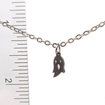 Stainless Steel Delicate Halloween Ghost Silver Necklace - Image 3