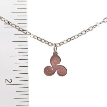 Stainless Steel Delicate Modern Triple Swirl Silver Necklace - Image 4