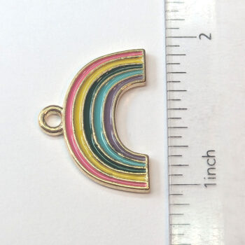 Colorful Rainbow Enamel Charm Gold - Image 2