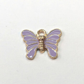 Gold Purple Butterfly Enamel Charm