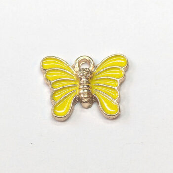 Gold Yellow Butterfly Enamel Charm