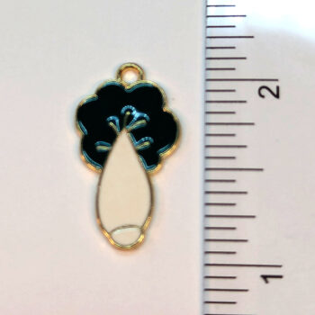 White Vegetable Enamel Charm Gold - Image 2