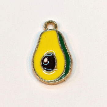 Yellow Green Avocado Enamel Charm Gold