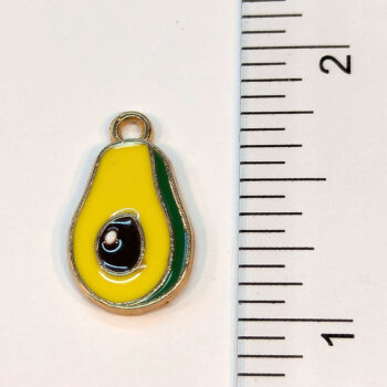 Yellow Green Avocado Enamel Charm Gold - Image 2