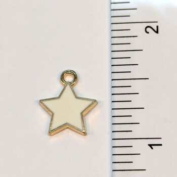 White Star Enamel Charm Gold - Image 2