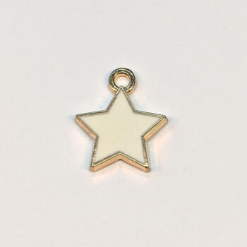 White Star Enamel Charm Gold