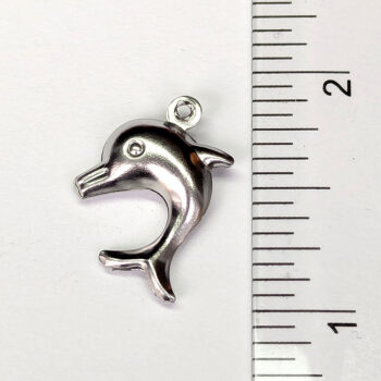 Stainless Steel Double-Sided Hollow Dolphin Charm Silver - Image 2