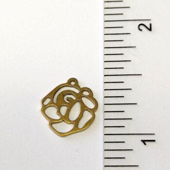 Stainless Steel Delicate Hollow Rose Flower Charm Gold - Image 2