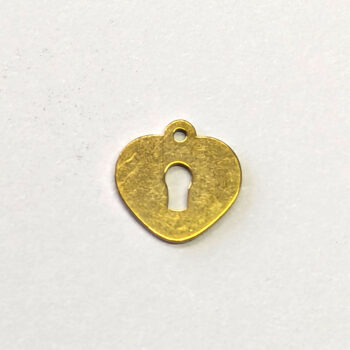 Stainless Steel Delicate Heart Lock Charm Gold