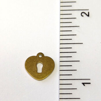 Stainless Steel Delicate Heart Lock Charm Gold - Image 2