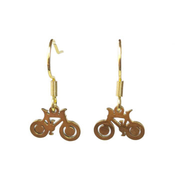 Stainless Steel Delicate Bicycle Bike Gold Earrings