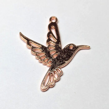 Flying Hummingbird Bird Pendant Rose Gold