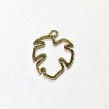 Stainless Steel Hollow Monstera Leaf Charm Gold