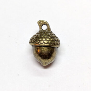 Acorn Charm Round Antique Bronze