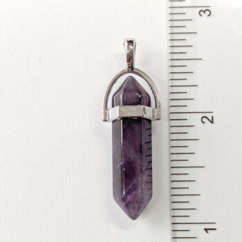 Purple Amethyst Natural Gemstone Hexagonal Pointed Pendant - Image 2