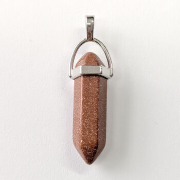 Goldstone Stone Hexagonal Pointed Pendant