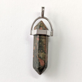 Unakite Natural Gemstone Hexagonal Pointed Pendant