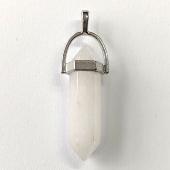 Quartz Crystal Natural Gemstone Hexagonal Pointed Pendant - Image 3