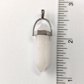 Quartz Crystal Natural Gemstone Hexagonal Pointed Pendant - Image 2