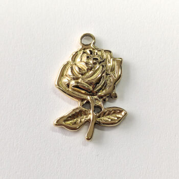 Stainless Steel Rose Flower Pendant Gold