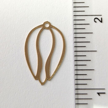 Hollow Tulip Flower Pendant KC Gold - Image 2