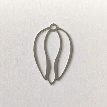 Hollow Tulip Flower Pendant Silver