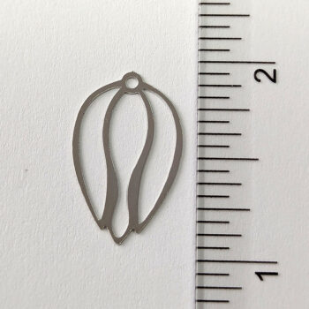 Hollow Tulip Flower Pendant Silver - Image 2