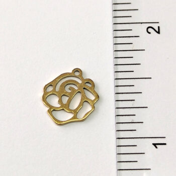 Stainless Steel Delicate Hollow Rose Flower Charm Gold - Image 4