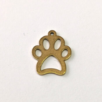 Stainless Steel Delicate Hollow Dog Paw Charm Gold