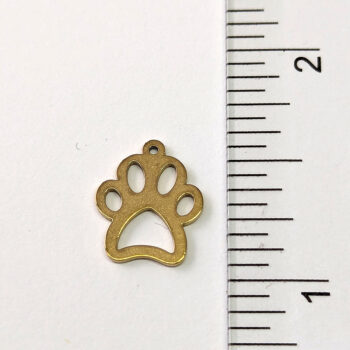 Stainless Steel Delicate Hollow Dog Paw Charm Gold - Image 2