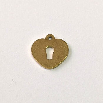 Stainless Steel Delicate Heart Lock Charm Gold - Image 3