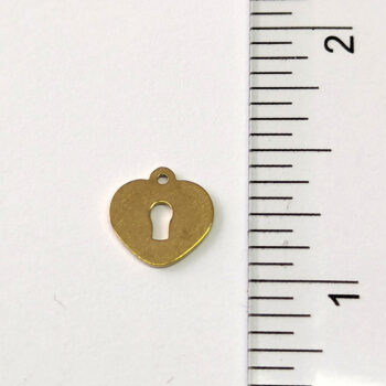 Stainless Steel Delicate Heart Lock Charm Gold - Image 4