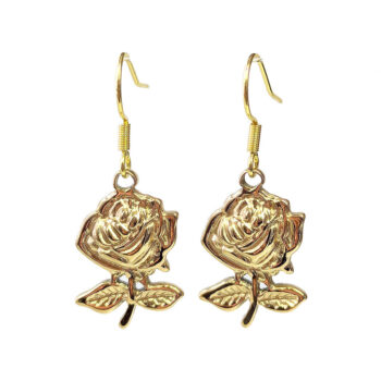 Stainless Steel Rose Flower Gold Earrings