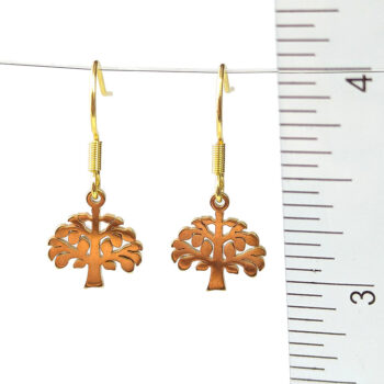 Stainless Steel Delicate Tree Gold Earrings - Image 2