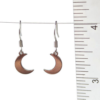 Stainless Steel Delicate Solid Moon Silver Earrings - Image 4