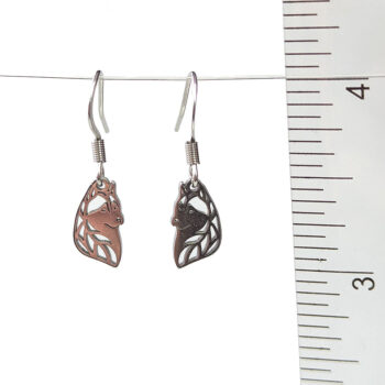 Stainless Steel Delicate Hollow Dog Head Silver Earrings - Image 4