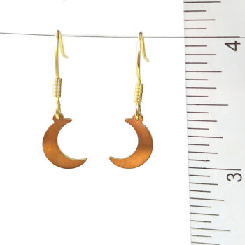 Stainless Steel Delicate Solid Moon Gold Earrings - Image 4