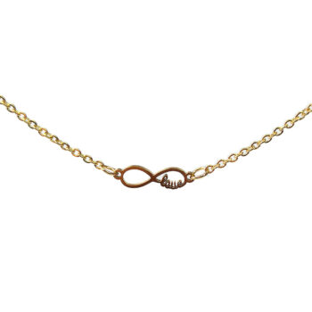 Stainless Steel Delicate Infinity LOVE Connector Gold Necklace - Image 3