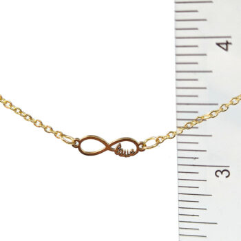 Stainless Steel Delicate Infinity LOVE Connector Gold Necklace - Image 2