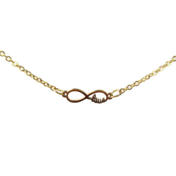 Stainless Steel Delicate Infinity LOVE Connector Gold Necklace