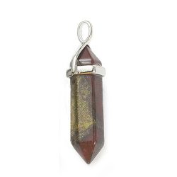 Bloodstone Natural Gemstone Hexagonal Pointed Pendant