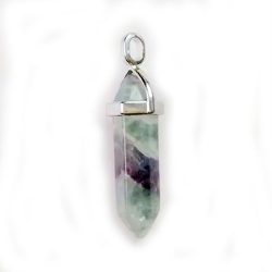 Fluorite Natural Gemstone Hexagonal Pointed Pendant